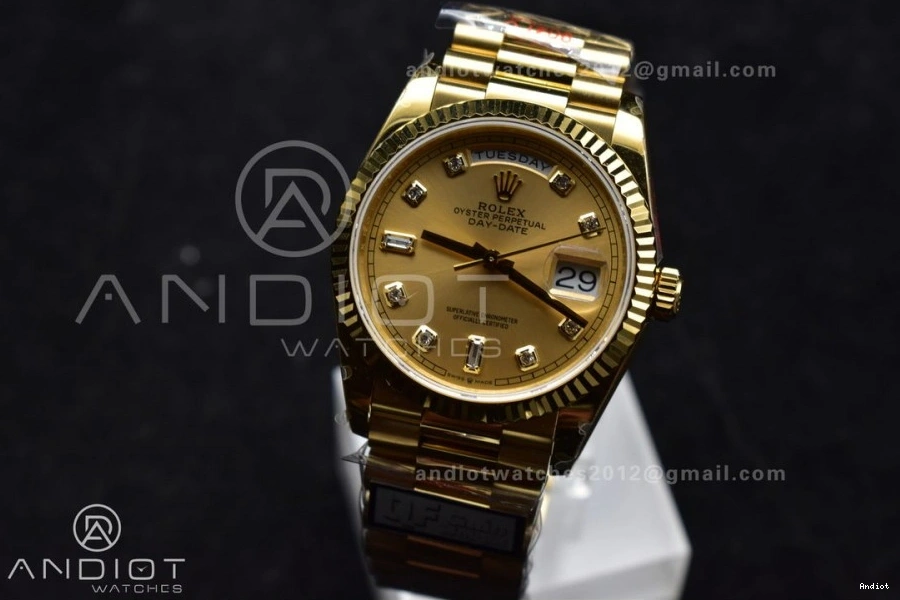 with Best Edition Bracelet YG President Gold Dial V5 Weight) Diamond (Gain 904L vr3255 DayDate QF Steel on 36 Square 0118
